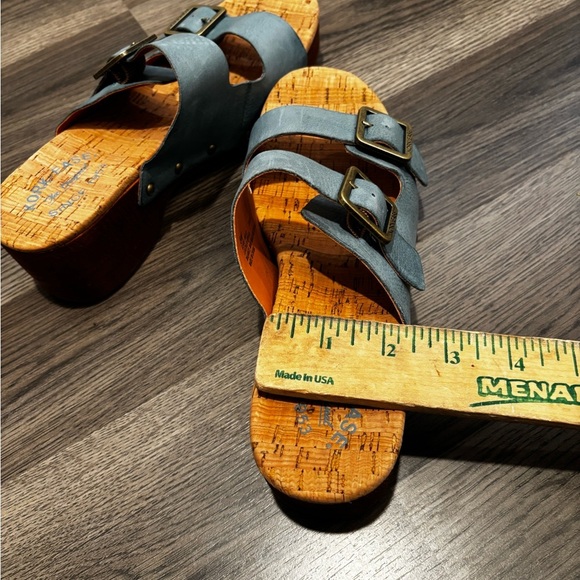 Kork-Ease Blue Slide Sandals with Buckle chunky boho platform - Picture 8 of 13